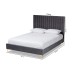 Serrano Gray Velvet Fabric Tufted Platform Bed