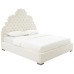 Carolina Cream Velvet Tufted Bed