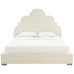 Carolina Cream Velvet Tufted Bed