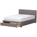 Baxton Studio Brandy Gray Fabric Platform Bed