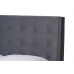 Gothard Gray Velvet Fabric Tufted Platform Bed