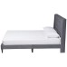 Gothard Gray Velvet Fabric Tufted Platform Bed