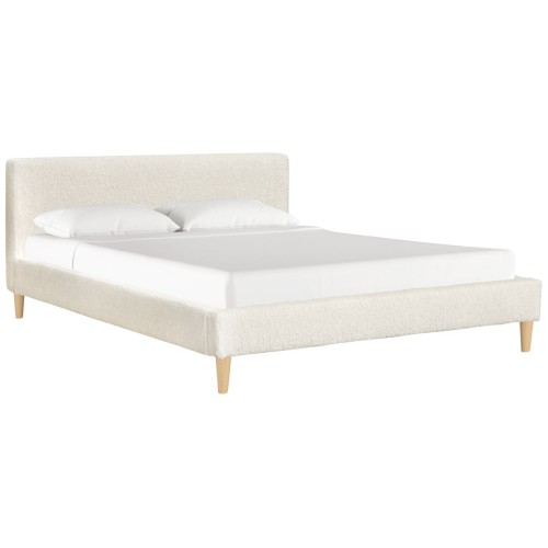 Alyssa Sheepskin Natural Fabric Platform Bed