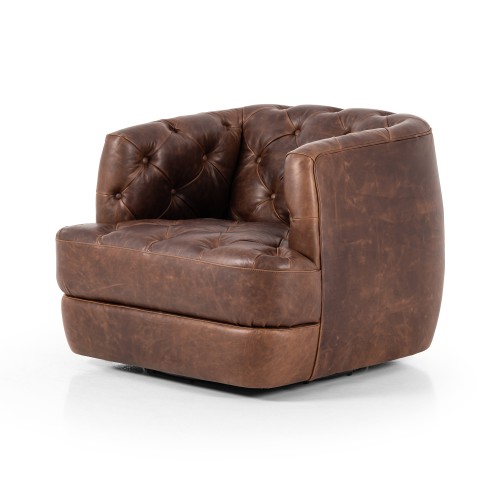 Adams Leather Swivel Chair